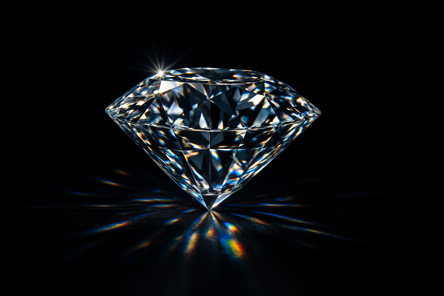 diamond in black shining in the room